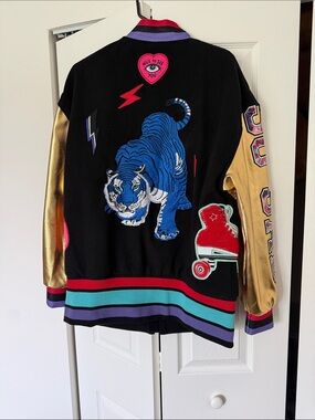 AKIRA Black Jacket with Gold Sleeves